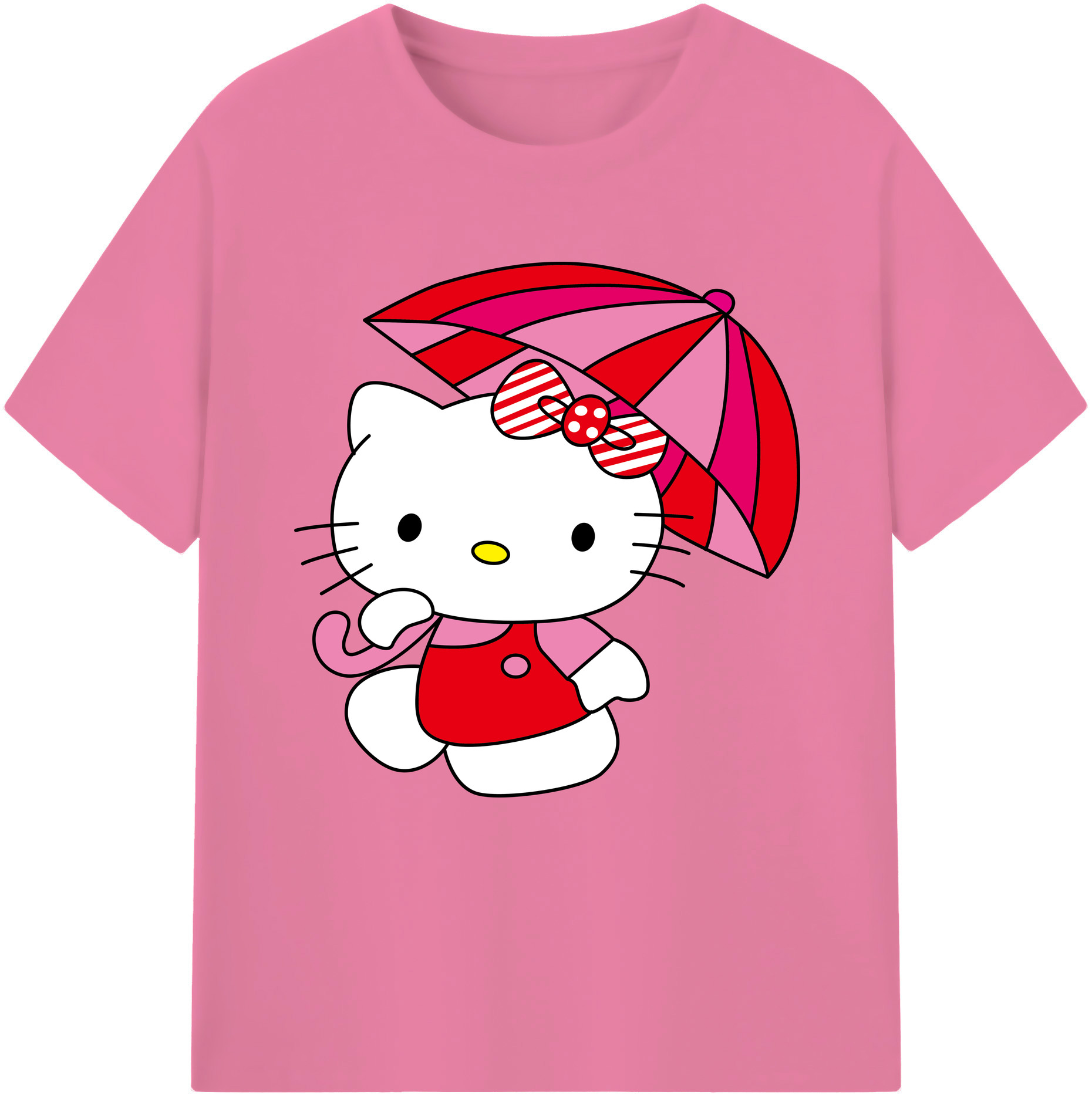 （画像用） Hello Kitty ハローキティ 綿100％半袖Tシャツ（フロントプリント）